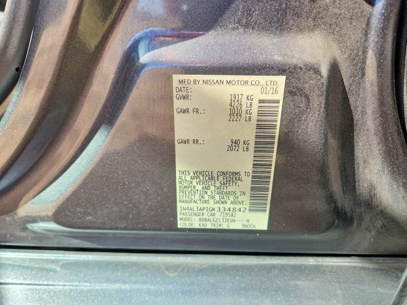 Продаж на аукціоні авто 2016 Nissan Altima, vin: 1N4AL3AP1GN334842, номер лоту: 48509976