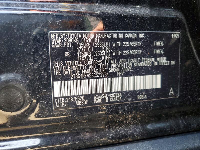 Aukcja sprzedaży 2025 Toyota Rav4, vin: 2T3G1RFV5SC572264, numer aukcji: 50402096