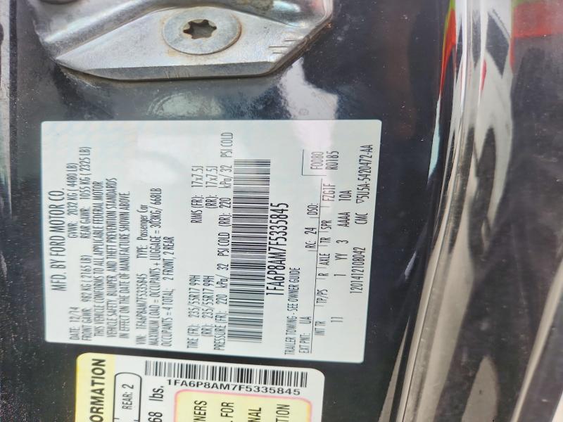2015 Ford Mustang მანქანა იყიდება აუქციონზე, vin: 1FA6P8AM7F5335845, აუქციონის ნომერი: 52084416