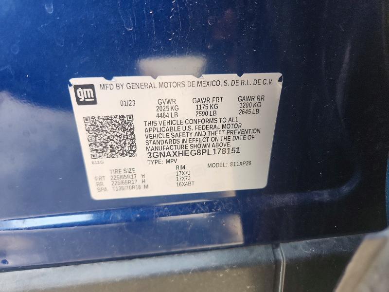 51162236 :رقم المزاد ، 3GNAXHEG8PL178151 vin ، 2023 Chevrolet Equinox مزاد بيع