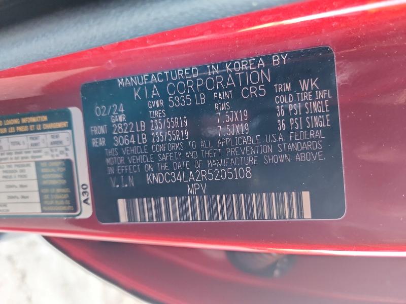 Aukcja sprzedaży 2024 Kia Ev6, vin: KNDC34LA2R5205108, numer aukcji: 50192876