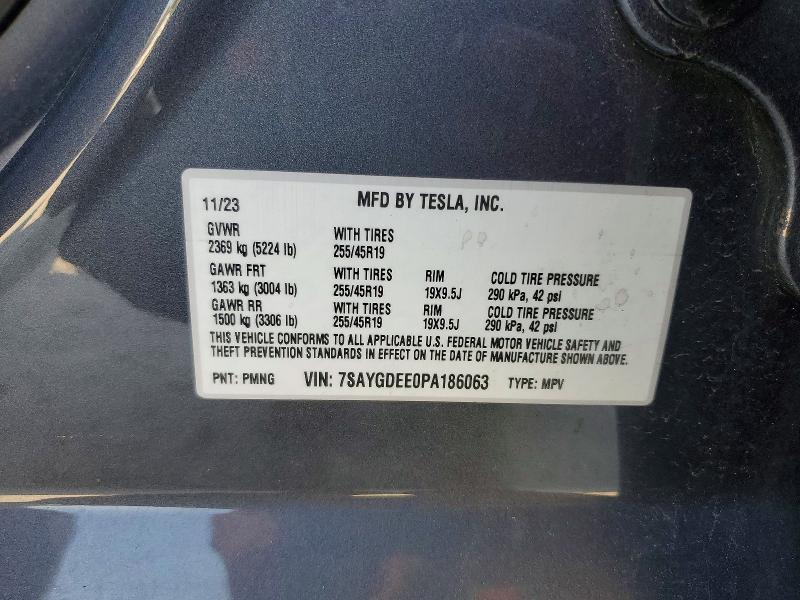 Продажа на аукционе авто 2023 Tesla Model Y, vin: 7SAYGDEE0PA186063, номер лота: 46363776