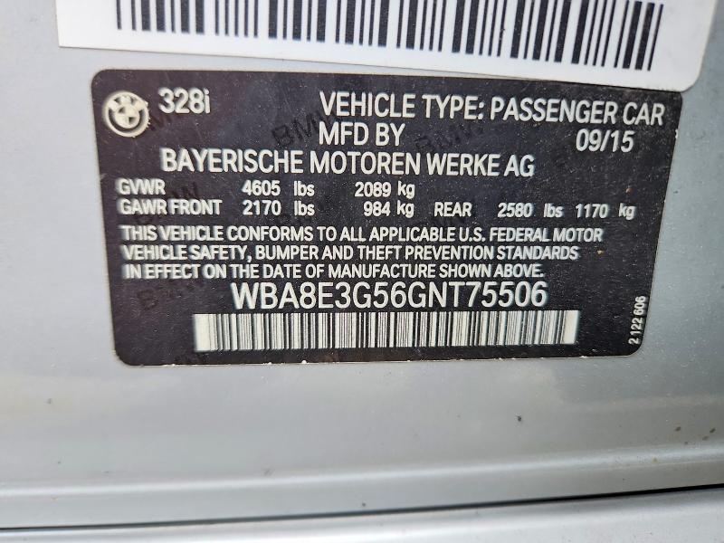 50580096 :رقم المزاد ، WBA8E3G56GNT75506 vin ، 2016 Bmw 328 مزاد بيع