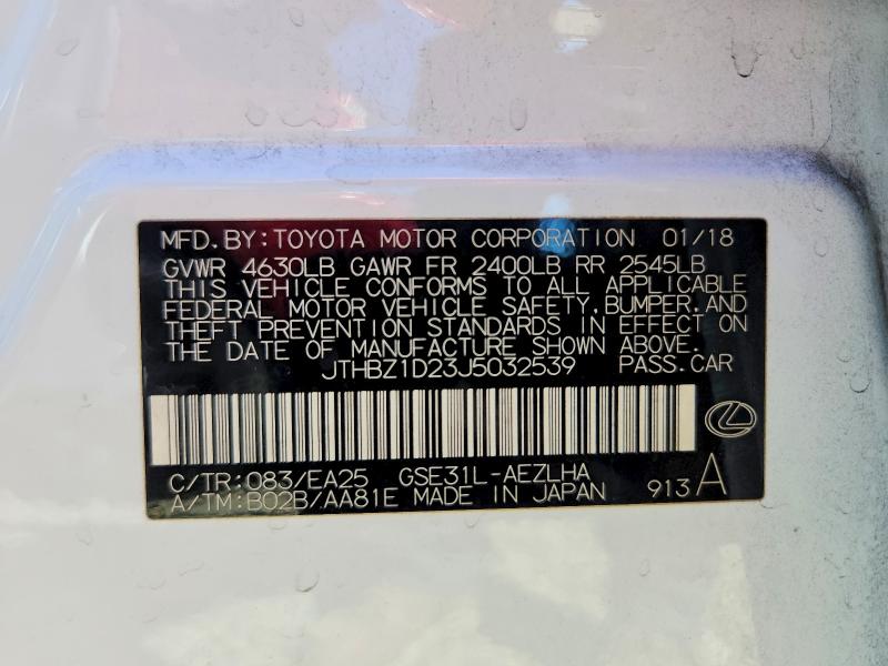 Продаж на аукціоні авто 2018 Lexus Is, vin: JTHBZ1D23J5032539, номер лоту: 49454546