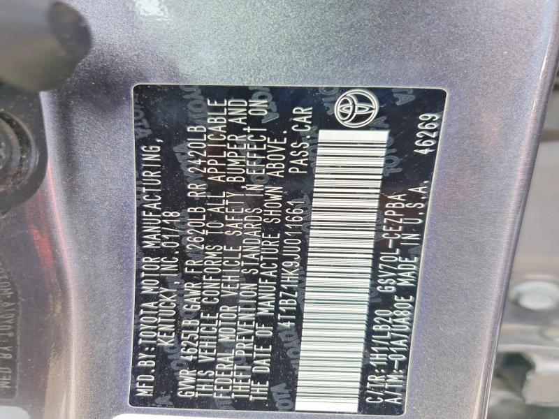 Продаж на аукціоні авто 2018 Toyota Camry, vin: 4T1BZ1HK9JU011661, номер лоту: 51496726