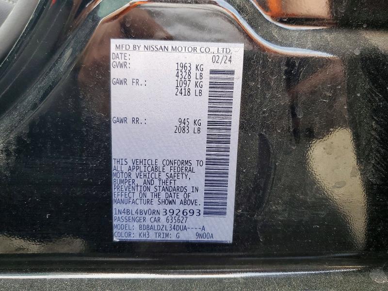 Продажа на аукционе авто 2024 Nissan Altima, vin: 1N4BL4BV0RN392693, номер лота: 49574816