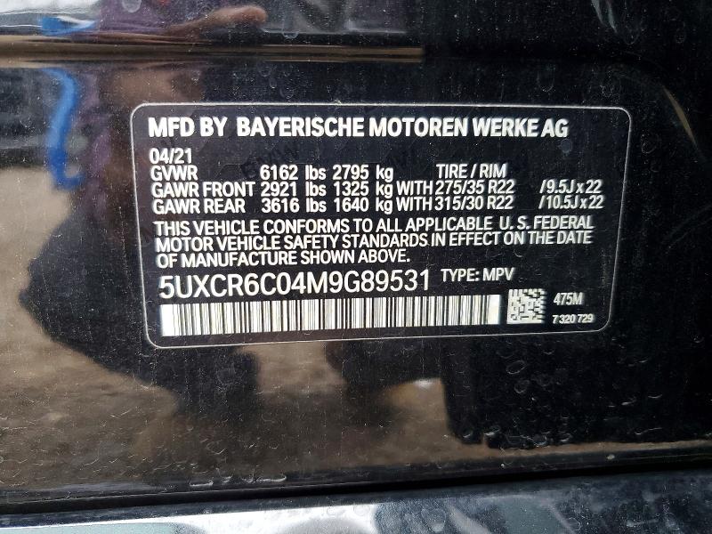 Aukcja sprzedaży 2021 Bmw X5, vin: 5UXCR6C04M9G89531, numer aukcji: 50413966