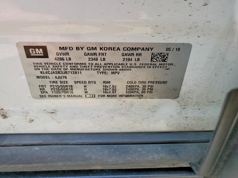 Продаж на аукціоні авто 2018 Buick Encore, vin: KL4CJASB3JB712811, номер лоту: 50132966