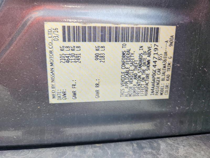 Продажа на аукционе авто 2016 Nissan Maxima, vin: 1N4AA6AP0GC447197, номер лота: 51361776