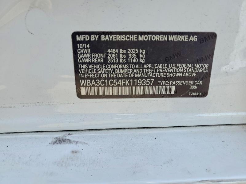 Aukcja sprzedaży 2015 Bmw 328, vin: WBA3C1C54FK119357, numer aukcji: 50605076