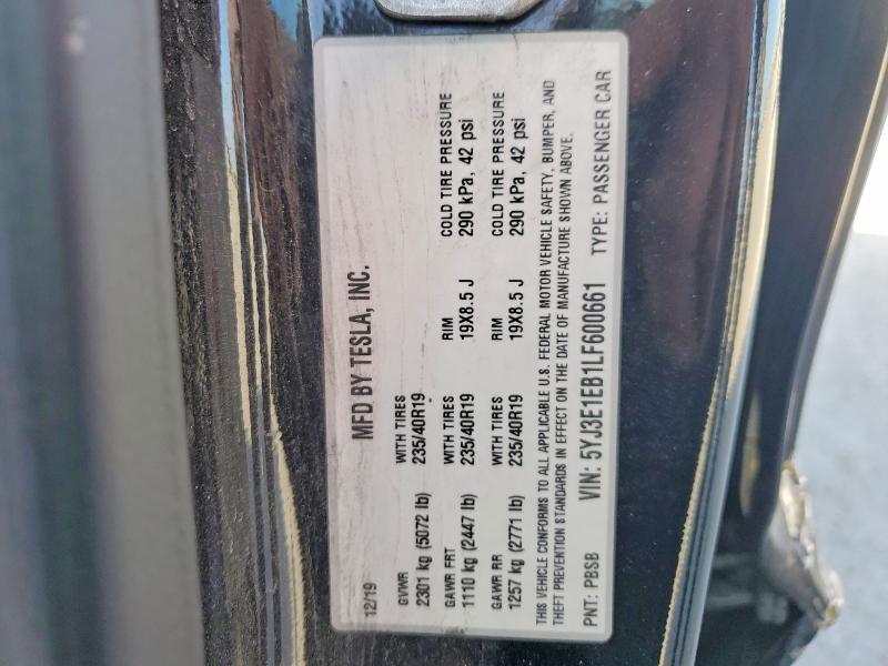 Продажа на аукционе авто 2020 Tesla Model 3, vin: 5YJ3E1EB1LF600661, номер лота: 48576156