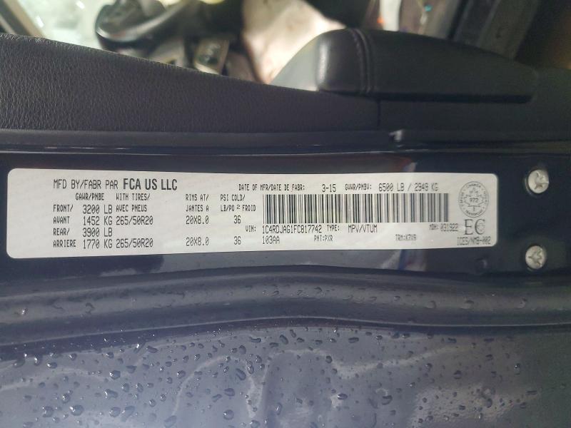 Aukcja sprzedaży 2015 Dodge Durango, vin: 1C4RDJAG1FC817742, numer aukcji: 51441946