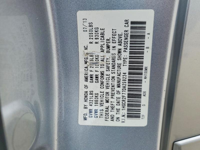 51692726 :رقم المزاد ، 1HGCR2F77DA259234 vin ، 2013 Honda Accord مزاد بيع