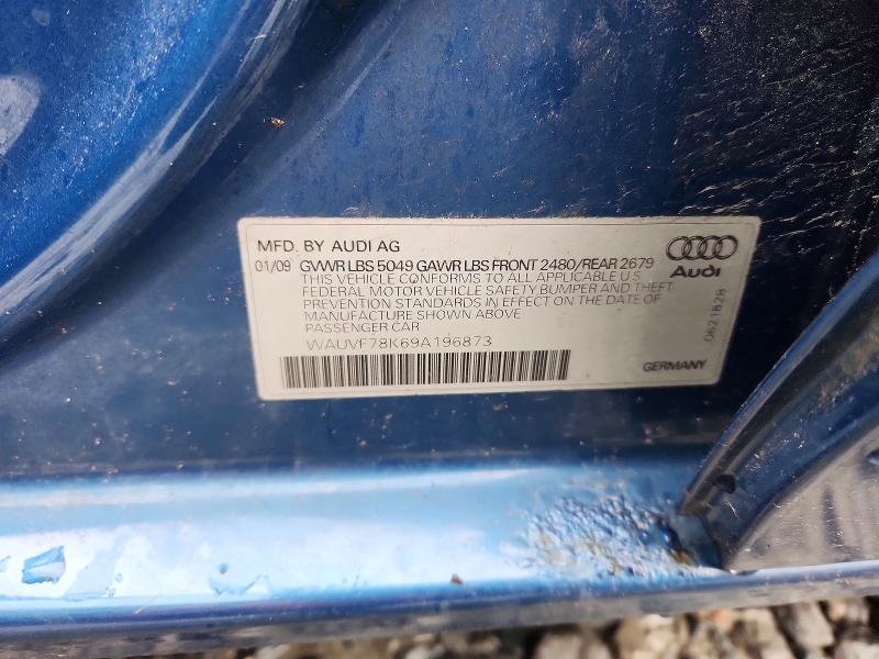 2009 Audi A4 მანქანა იყიდება აუქციონზე, vin: WAUVF78K69A196873, აუქციონის ნომერი: 48320546