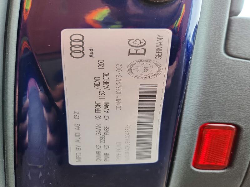 Продажа на аукционе авто 2021 Audi A5 Premium Plus, vin: WAUFACF59MA043535, номер лота: 48763866