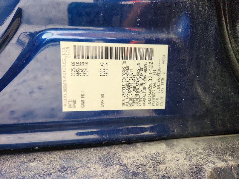 48391256 :رقم المزاد ، 1N4AA6AV2KC371022 vin ، 2019 Nissan Maxima مزاد بيع
