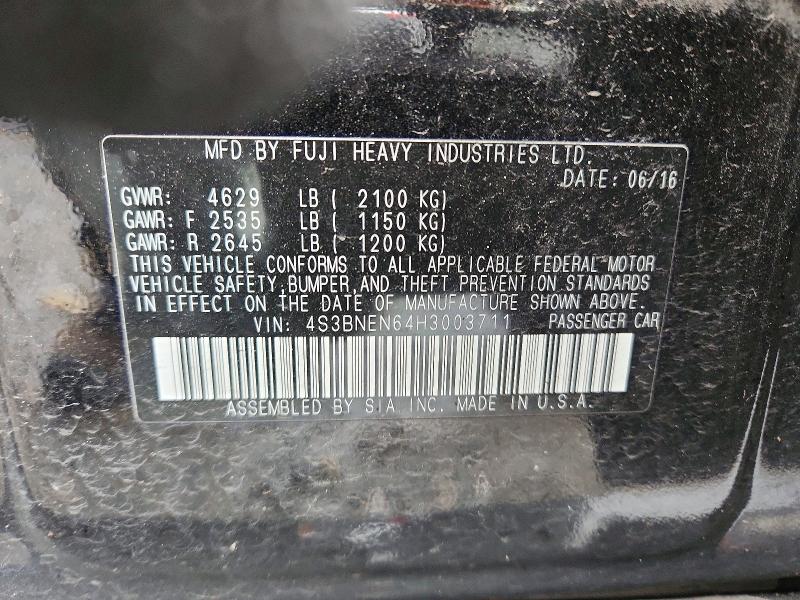 Aukcja sprzedaży 2017 Subaru Legacy, vin: 4S3BNEN64H3003711, numer aukcji: 49251716