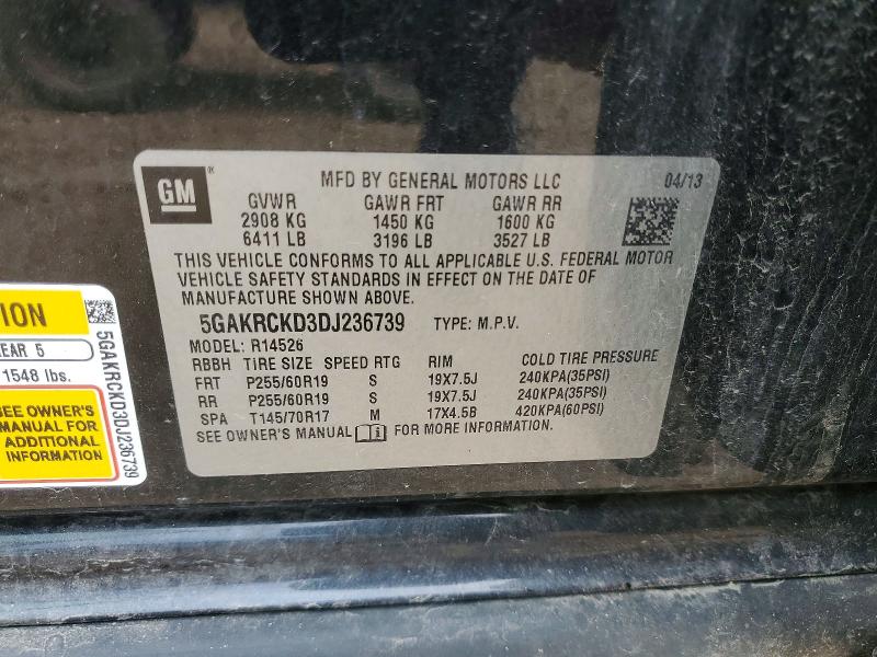 Продажа на аукционе авто 2013 Buick Enclave, vin: 5GAKRCKD3DJ236739, номер лота: 50747266
