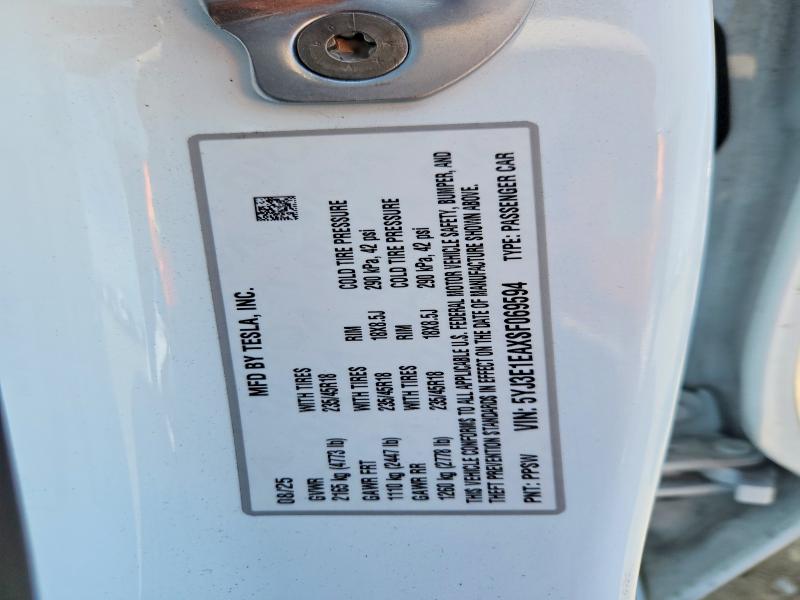 Aukcja sprzedaży 2025 Tesla Model 3, vin: 5YJ3E1EAXSF069594, numer aukcji: 50814796