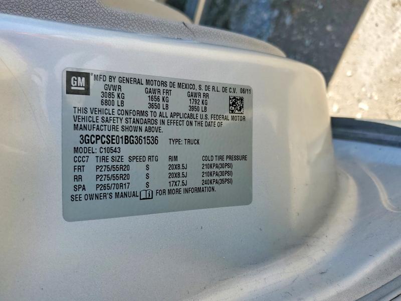 2011 Chevrolet Silverado მანქანა იყიდება აუქციონზე, vin: 3GCPCSE01BG361536, აუქციონის ნომერი: 47979946
