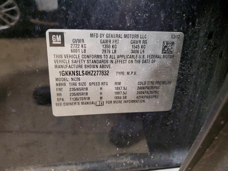 Продажа на аукционе авто 2017 Gmc Acadia, vin: 1GKKNSLS4HZ277832, номер лота: 49838566