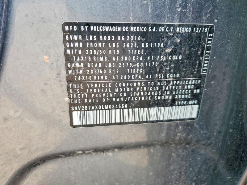 Продаж на аукціоні авто 2020 Volkswagen Tiguan, vin: 3VV2B7AX0LM084556, номер лоту: 51211746