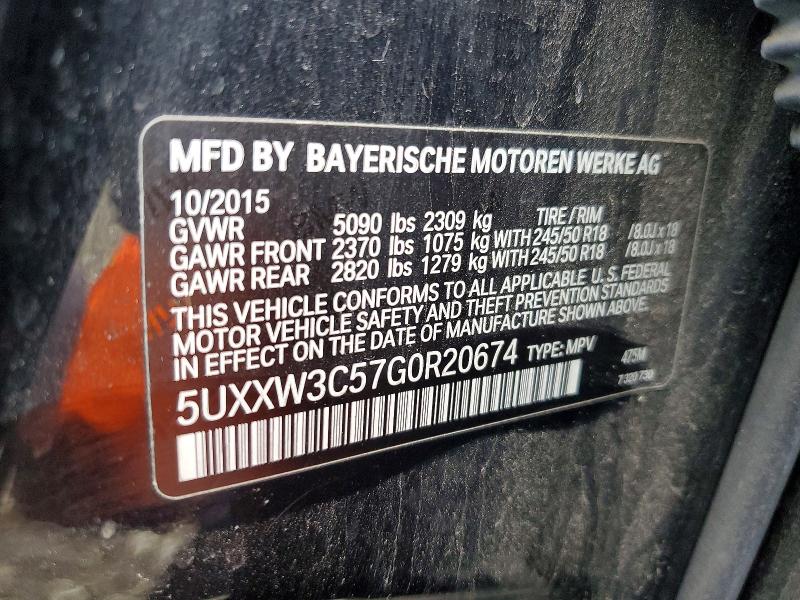 Продаж на аукціоні авто 2016 Bmw X4, vin: 5UXXW3C57G0R20674, номер лоту: 51663496