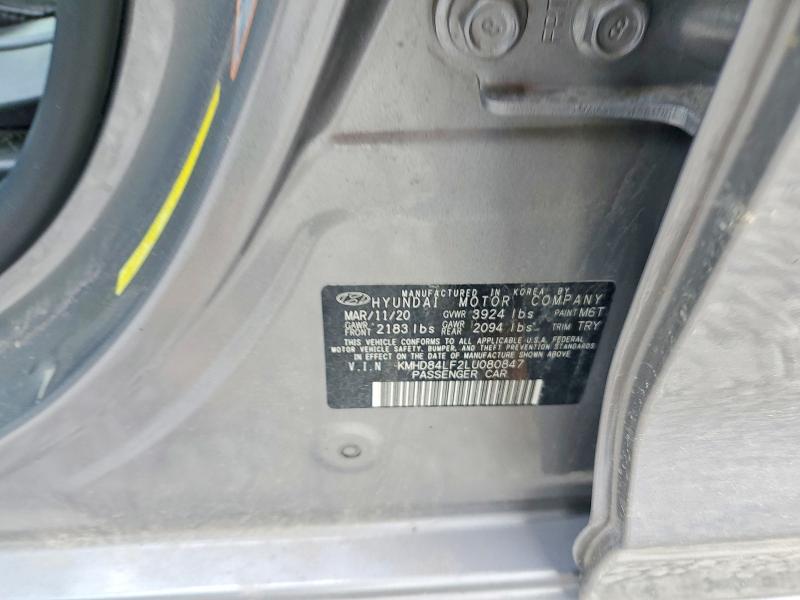 Aukcja sprzedaży 2020 Hyundai Elantra, vin: KMHD84LF2LU080847, numer aukcji: 51873616
