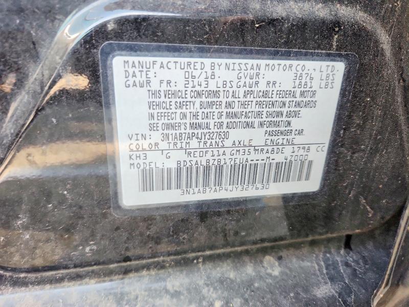 Aukcja sprzedaży 2018 Nissan Sentra, vin: 3N1AB7AP4JY327630, numer aukcji: 50706656