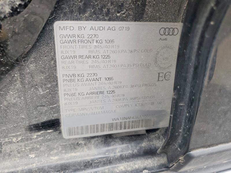 49301116 :رقم المزاد ، WA18NAF43KA106146 vin ، 2019 Audi A4 Allroad مزاد بيع