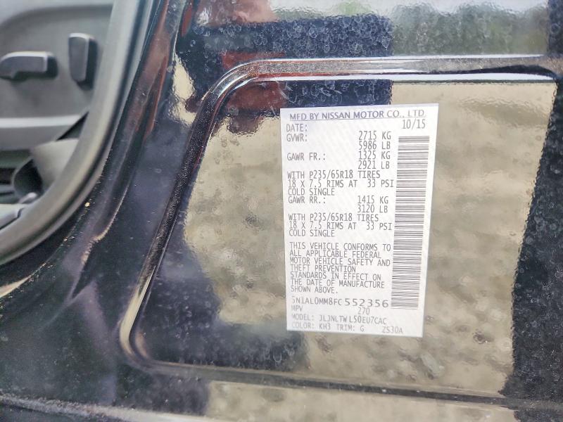 Aukcja sprzedaży 2015 Infiniti Qx60, vin: 5N1AL0MM8FC552356, numer aukcji: 48280896
