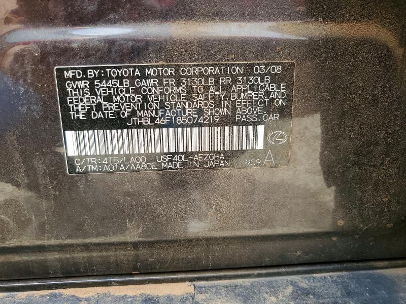 Aukcja sprzedaży 2008 Lexus Ls, vin: JTHBL46F185074219, numer aukcji: 51993756