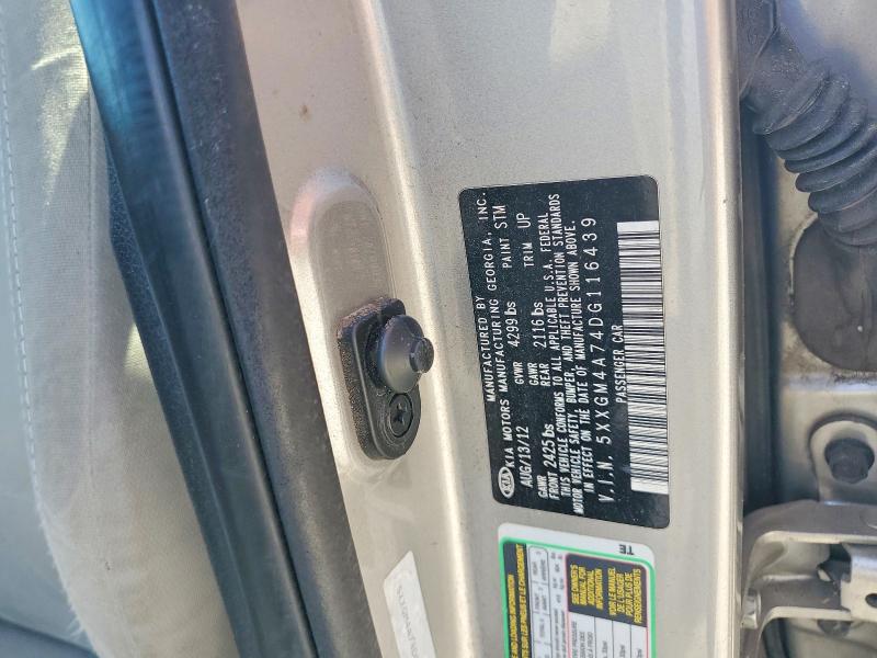 Aukcja sprzedaży 2013 Kia Optima, vin: 5XXGM4A74DG116439, numer aukcji: 50045876