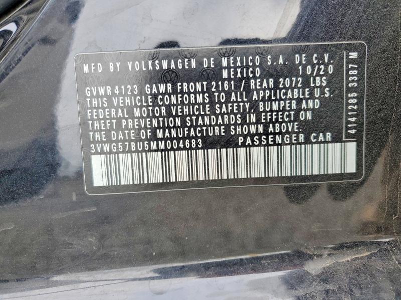 Aukcja sprzedaży 2021 Volkswagen Jetta, vin: 3VWG57BU5MM004683, numer aukcji: 50068356
