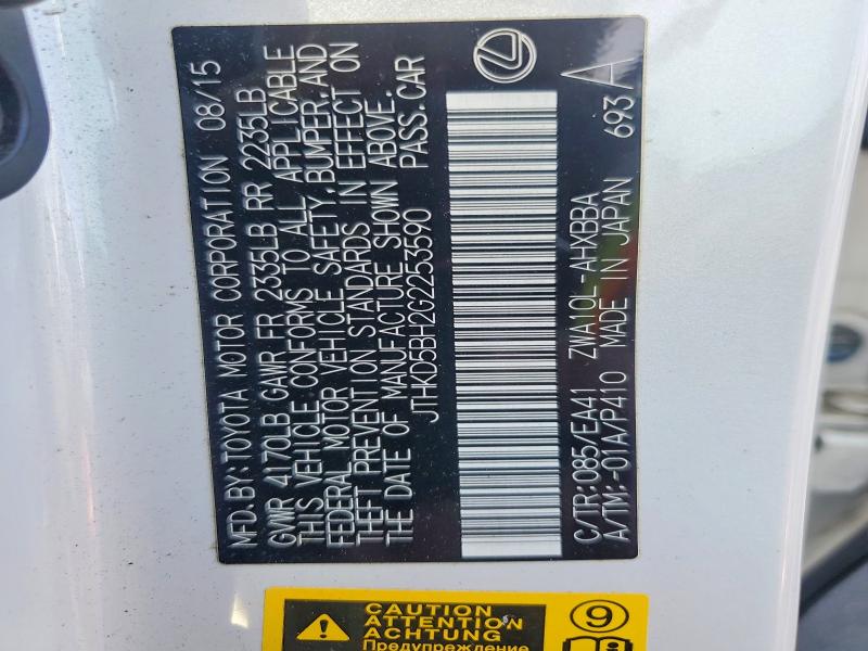 Aukcja sprzedaży 2016 Lexus Ct, vin: JTHKD5BH2G2253590, numer aukcji: 51630916