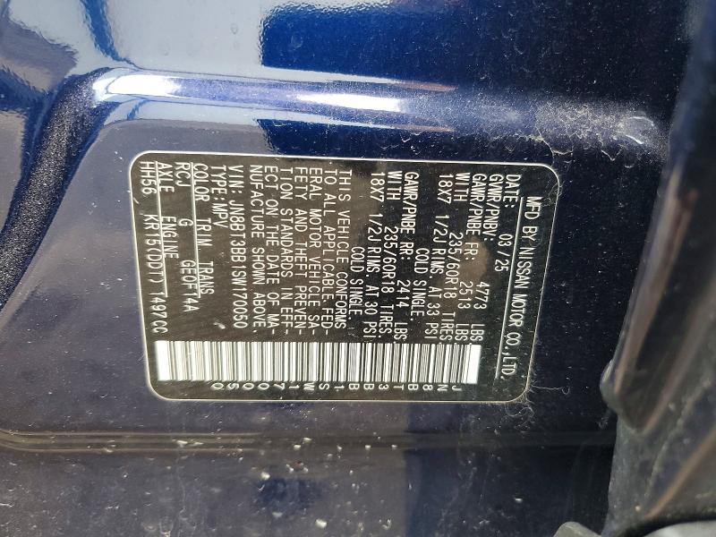 51156966 :رقم المزاد ، JN8BT3BB1SW170050 vin ، 2025 Nissan Rogue مزاد بيع