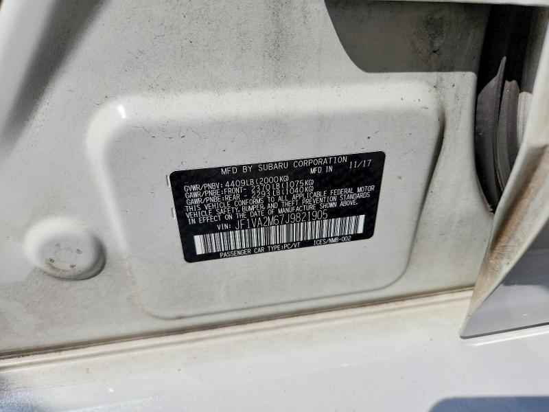 Aukcja sprzedaży 2018 Subaru Wrx, vin: JF1VA2M67J9821905, numer aukcji: 50110706