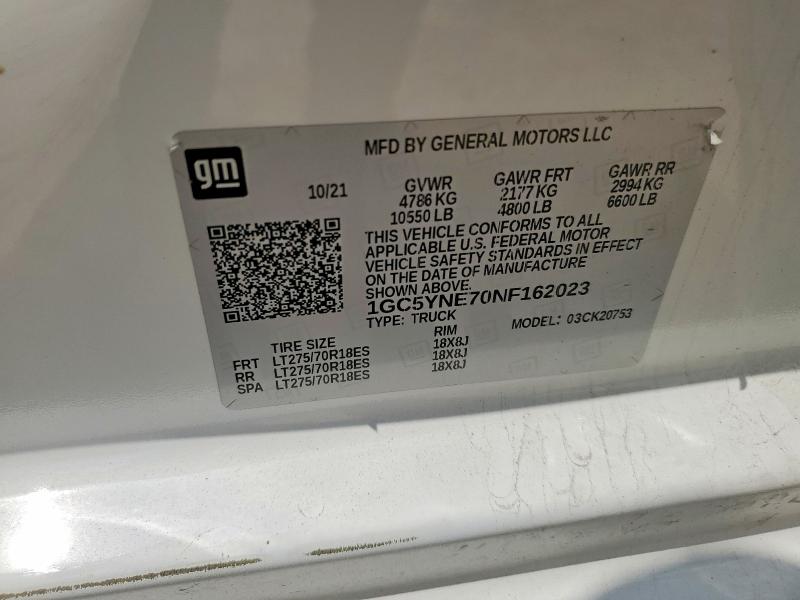 Продаж на аукціоні авто 2022 Chevrolet Silverado, vin: 1GC5YNE70NF162023, номер лоту: 50253236