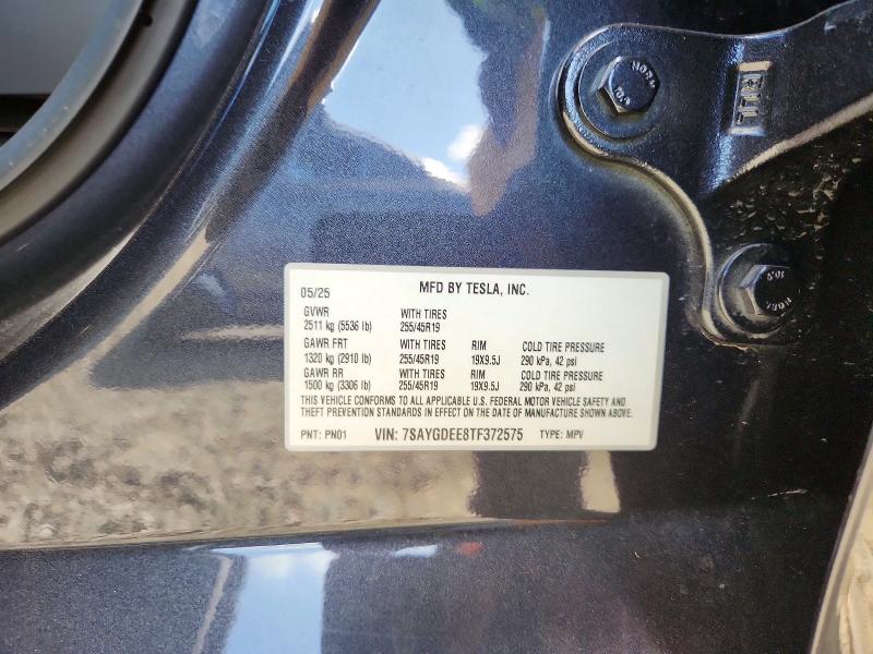 Продаж на аукціоні авто 2026 Tesla Model Y, vin: 7SAYGDEE8TF372575, номер лоту: 48382426