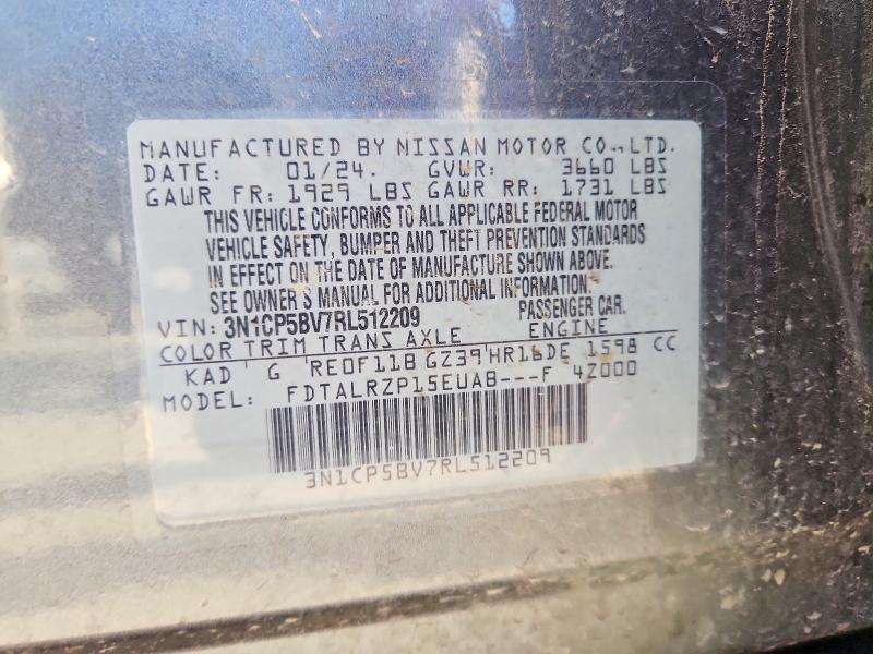 Продаж на аукціоні авто 2024 Nissan Kicks, vin: 3N1CP5BV7RL512209, номер лоту: 48162446