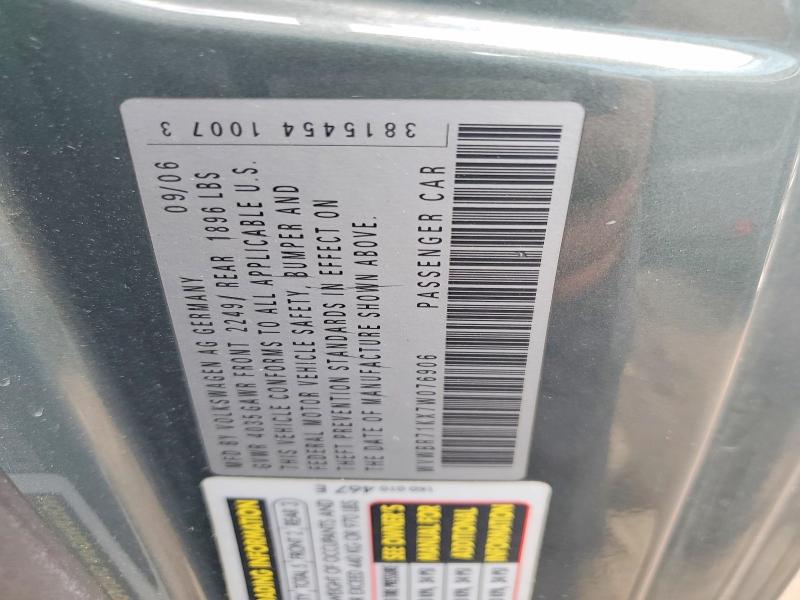 49281586 :رقم المزاد ، WVWBR71KX7W076906 vin ، 2007 Volkswagen Rabbit مزاد بيع