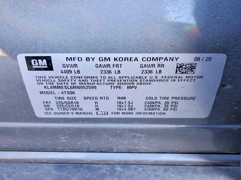 49554216 :رقم المزاد ، KL4MMESL6MB052599 vin ، 2021 Buick Encore Gx مزاد بيع