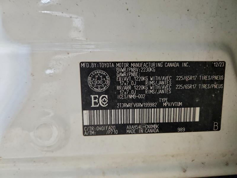 51381256 :رقم المزاد ، 2T3RWRFV6RW199982 vin ، 2024 Toyota Rav4 Hybrid مزاد بيع