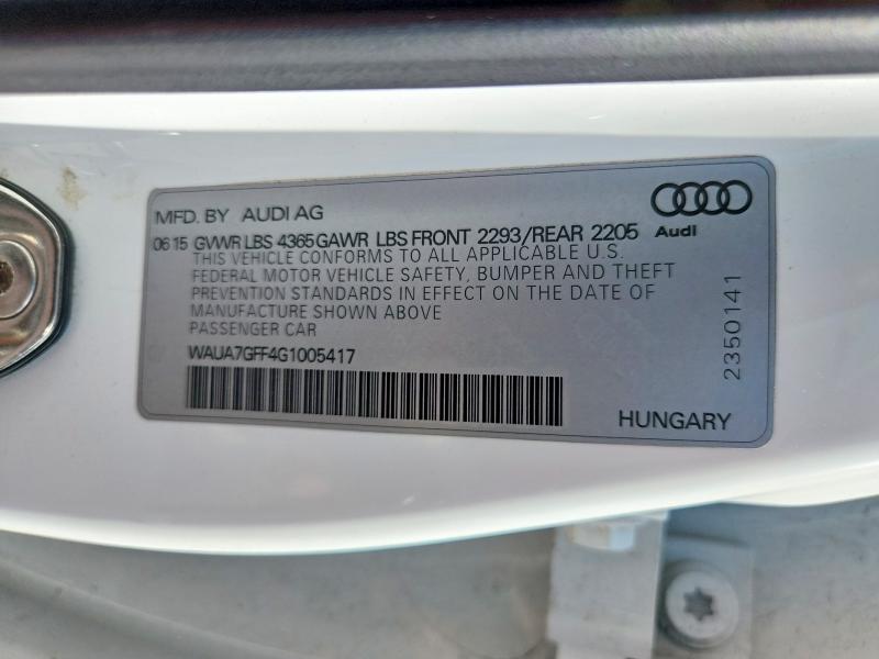 Aukcja sprzedaży 2016 Audi A3, vin: WAUA7GFF4G1005417, numer aukcji: 48585646
