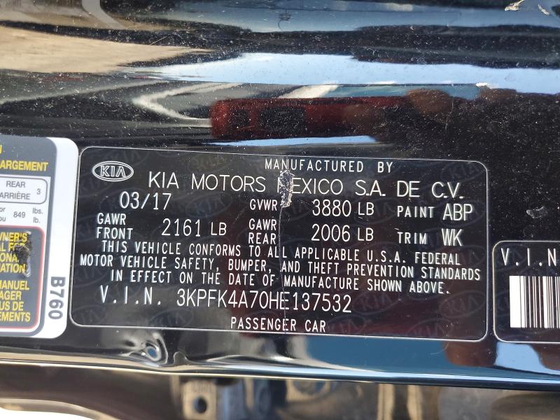 Продаж на аукціоні авто 2017 Kia Forte, vin: 3KPFK4A70HE137532, номер лоту: 51715356