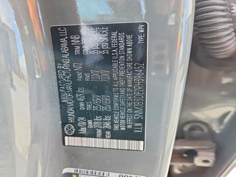 50558376 :رقم المزاد ، 5NMJB3DE2RH396452 vin ، 2024 Hyundai Tucson مزاد بيع
