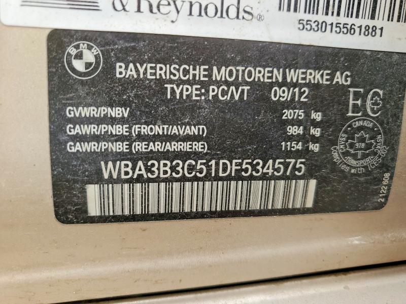 49482206 :رقم المزاد ، WBA3B3C51DF534575 vin ، 2013 Bmw 328 مزاد بيع