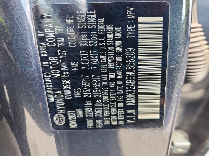 49716486 :رقم المزاد ، KM8K32AB9NU856209 vin ، 2022 Hyundai Kona مزاد بيع