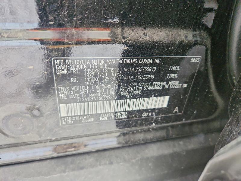 49119176 :رقم المزاد ، 2T3A1RFV4SC563318 vin ، 2025 Toyota Rav4 مزاد بيع