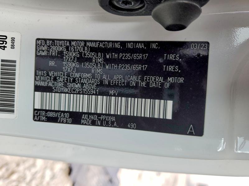 48825616 :رقم المزاد ، 5TDYRKEC2PS155941 vin ، 2023 Toyota Sienna مزاد بيع